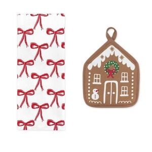 Target Bullseye Christmas 2025 Dish Towel & Pot Holder Set - Gingerbread